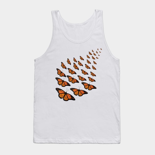 Flock of Monarch Butterflies Pattern Tank Top by ArtAndBliss